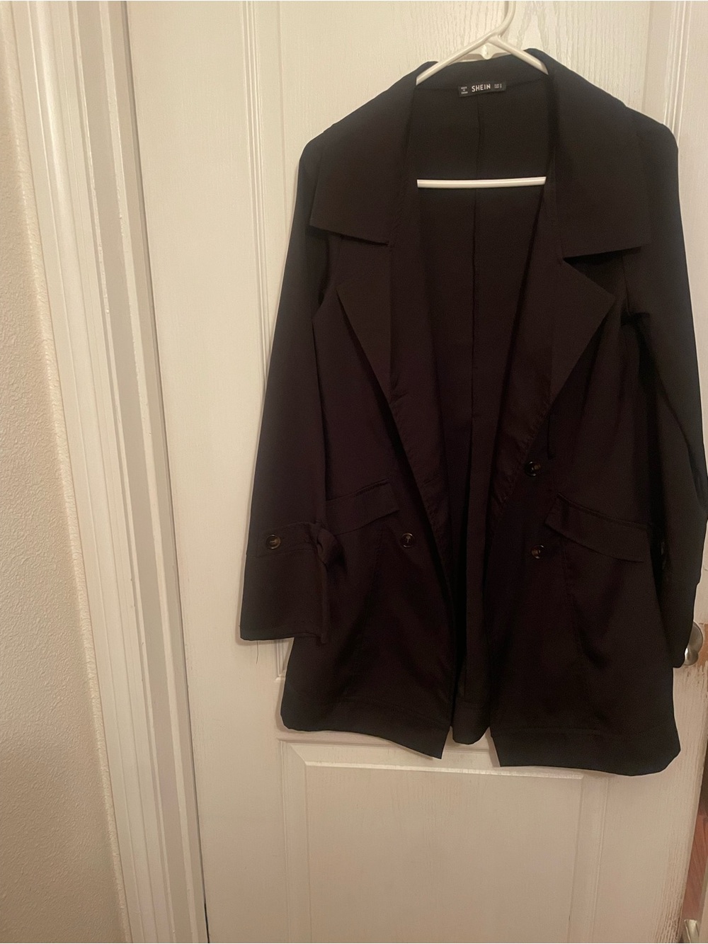 SHEIN Black Long Blazer Jacket